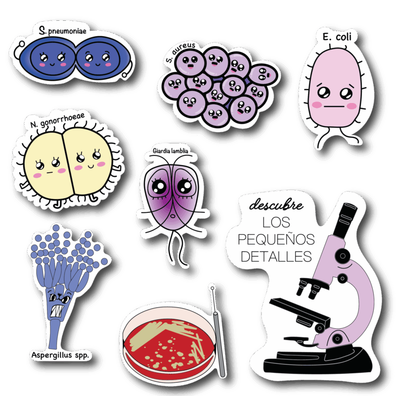 Packs de stickers - Microorganismos